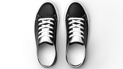 A realistic mockup of a pair of shoes isolated on white background top view.