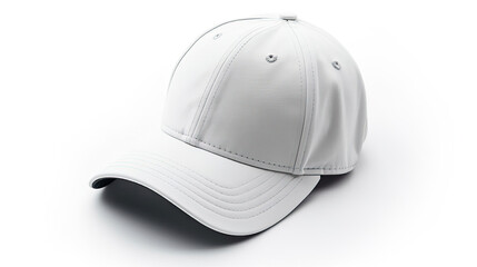 A sharp mockup of a baseball cap with embroidered logo isolated on white background top view.