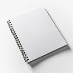 An accurate mockup of a notebook with spiral binding isolated on white background top view. - obrazy, fototapety, plakaty