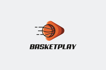 Basket ball play logo and vector