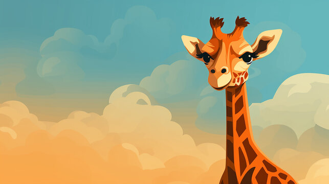 Sweet Giraffe Calf in Vector