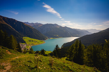 Reschensee, Reschenpass, Piz Lad, Berge, See