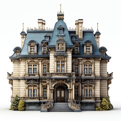 Fototapeta na wymiar model of mansion isolate on white background