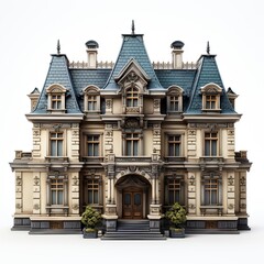 Fototapeta na wymiar model of mansion isolate on white backgroun