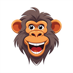 Baboon Cute Funny Cartoon Kawaii Clipart Colorful Watercolor Animal Pet Sticker Illustration