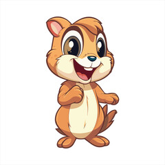 Chipmunk Cute Funny Cartoon Kawaii Clipart Colorful Watercolor Animal Pet Sticker Illustration
