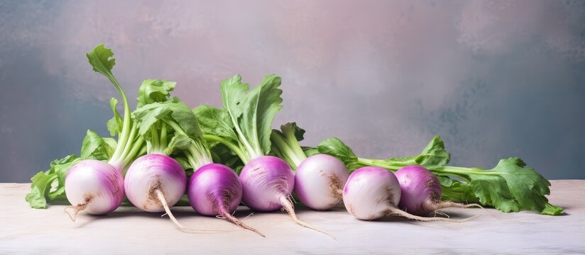 copy space image on isolated background with turnips isolated