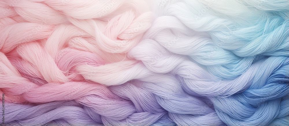 Poster Using various threads for knitting isolated pastel background Copy space