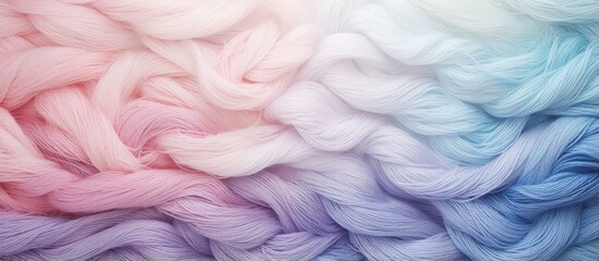 Using various threads for knitting isolated pastel background Copy space - obrazy, fototapety, plakaty