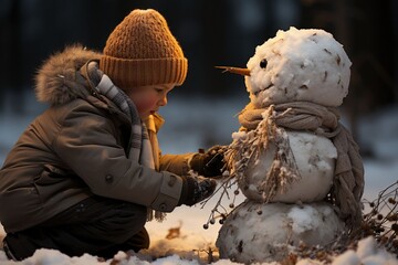 Snow Day Adventures: Child in Winter Wonderland - AI-Generated Photo