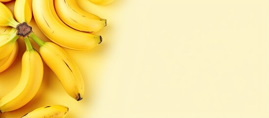yellow fruit isolated pastel background Copy space
