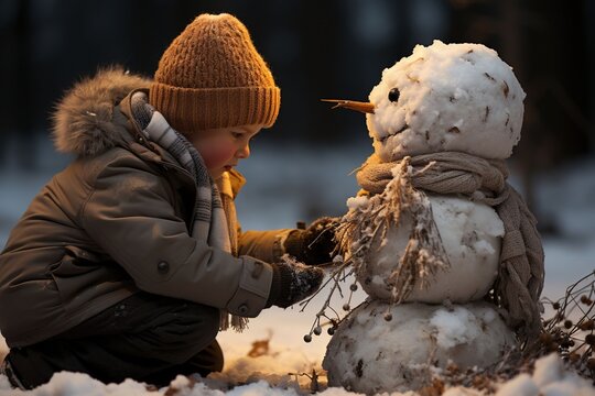 Snow Day Adventures: Child in Winter Wonderland - AI-Generated Photo