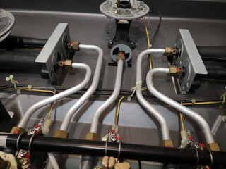 Obraz premium Wiring industrial equipment oil and gas pump.