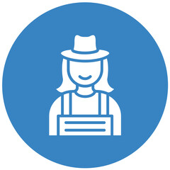 Lady Farmer Vector Icon Design Illustration