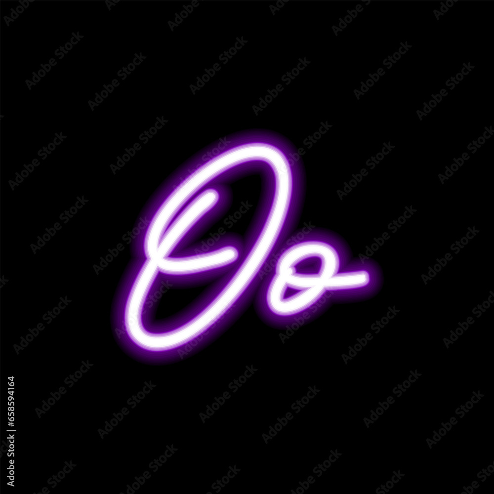 Canvas Prints Neon letter O on dark background, vector illustration