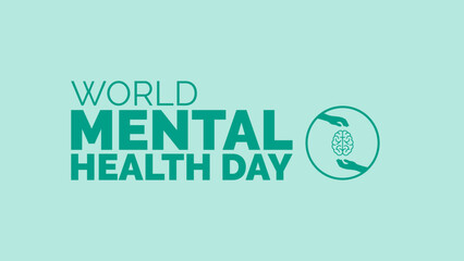 World Mental Health Day. 10 October. Template for banner, greeting card, poster background. Vector illustration