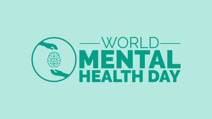 World Mental Health Day. 10 October. Template for banner, greeting card, poster background. Vector illustration