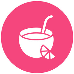 Coconut Drink Vector Icon Design Illustration