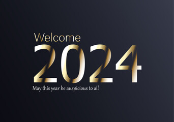 Happy new year 2024 design colorful vector background.