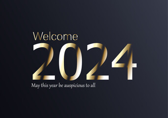 Happy new year 2024 design colorful vector background.