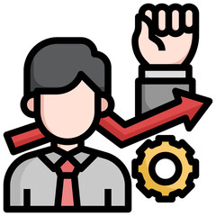 motivation filled outline icon,linear,outline,graphic,illustration