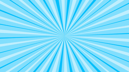 Blue sunburst background with rays