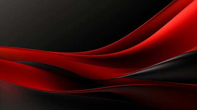 Abstract black and red tech wavy banner design. Vector web header background