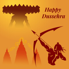 Happy Dussehra Festival of true Traditional festival 
Hand drawn illustration, creative design, card 