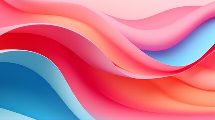 Abstract modern gradient paper cut waves background with shadow decoration. Minimal style dynamic...