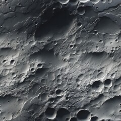 Seamless moon landscape surface for plaster wall pattern. Realistic 8k game and architecture design bump or height mapping material shader 3D rendering. Generative AI 