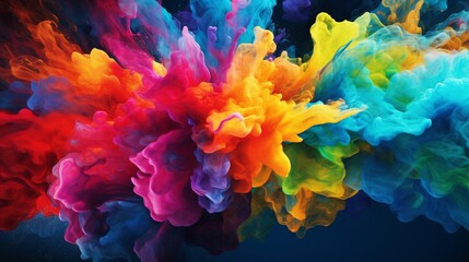 Color Splash series. Background design of fractal paint and rich texture on the subject of imagination, creativity and art
