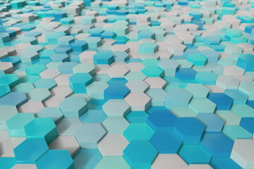 Abstract Hexagonal Background. 3d Rendering