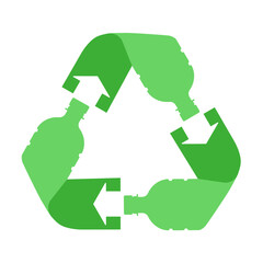 Recycling of plastic bottles. The concept of ecology. Vector illustration