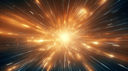 Obraz premium Light explosion star with glowing particles and lines. Beautiful abstract rays background