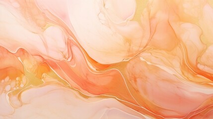 Natural luxury abstract fluid art painting in alcohol ink technique. Tender and dreamy wallpaper. Mixture of colors creating transparent waves and golden swirls. For posters, other printed materials - obrazy, fototapety, plakaty