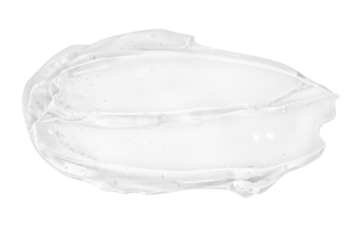 smear of transparent cosmetic gel. On an empty background.