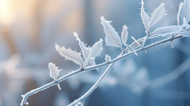 Branch covered with frost in cold season under bright sun, blurred background.-topaz-enhance.jpeg, Branch covered with frost in cold season under bright sun, blurred background