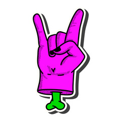 90s Stickers metal hands Illustration