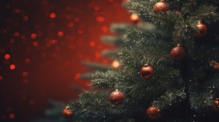 Obraz na płótnie Canvas Macro Christmas tree background. New year concept.