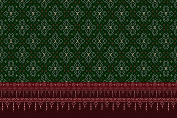 Cross stitch colorful geometric traditional ethnic pattern Ikat seamless pattern abstract design for fabric print cloth dress carpet curtains and sarong Aztec African Indian Indonesian