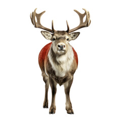 Reindeer, deer isolated on white transparent background, PNG. Christmas Santa animal