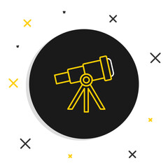 Line Telescope icon isolated on white background. Scientific tool. Education and astronomy element, spyglass and study stars. Colorful outline concept. Vector