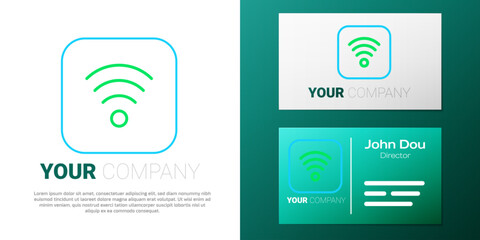 Line Wi-Fi wireless internet network symbol icon isolated on white background. Colorful outline concept. Vector