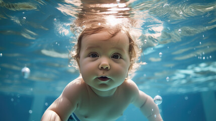 Tiny tots learn to swim with expert guidance, a fun and essential aquatic experience.