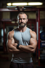 Fototapeta premium Determined man in workout gear