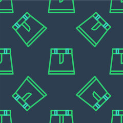 Line Skirt icon isolated seamless pattern on blue background. Vector