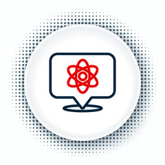Line Atom icon isolated on white background. Symbol of science, education, nuclear physics, scientific research. Colorful outline concept. Vector