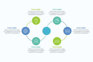 Presentation Business Circle Infographic Template With Six Step Elements Vector Illustration