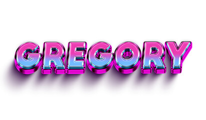 Gregory Colorful 3d Abstract Text name