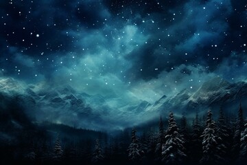 Fototapeta na wymiar An artwork featuring a starry night sky. Generative AI